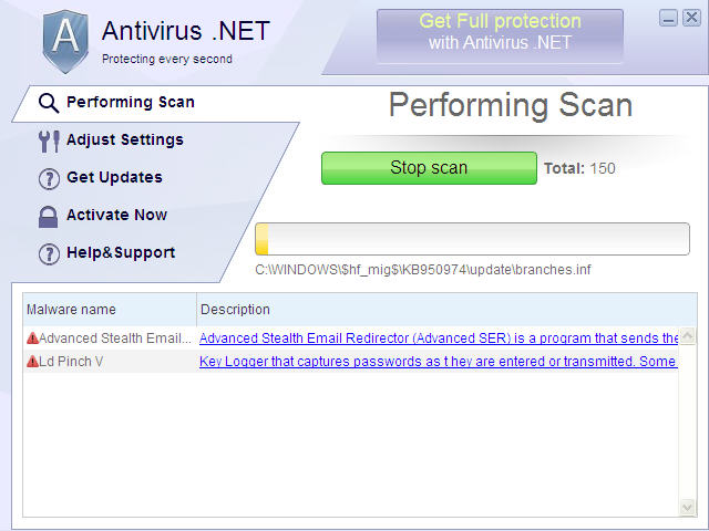 Antivirus .NET removal