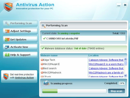 Antivirus Action snapshot: