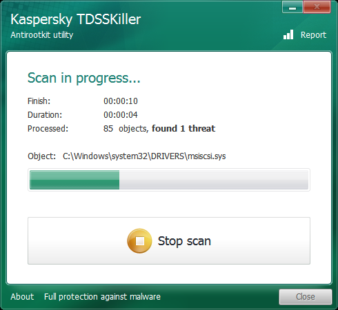 ... about tdsskiller please send us the note tdsskiller screenshot