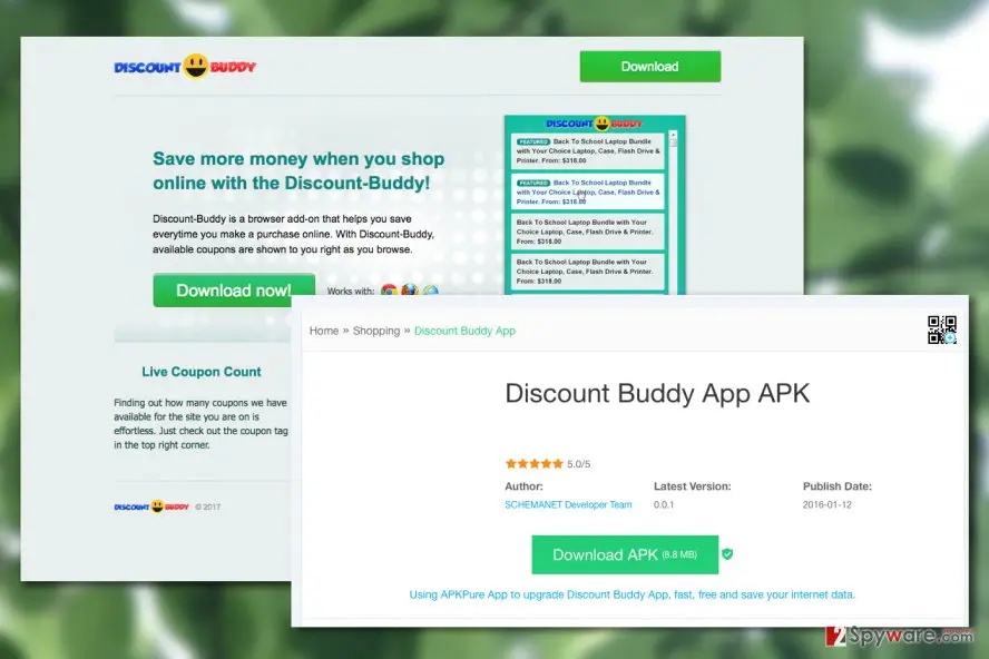 Screenshot of Discount Buddy: virus