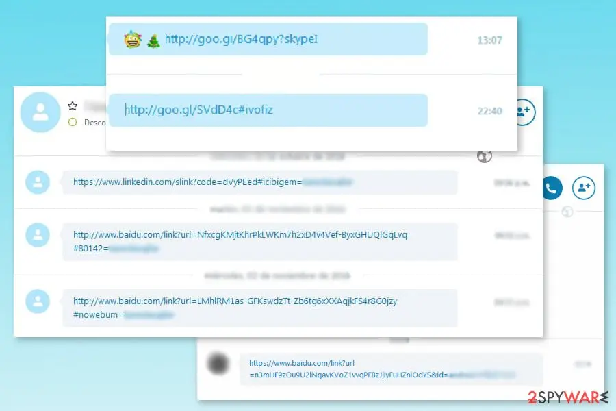 Skype virus: examples of