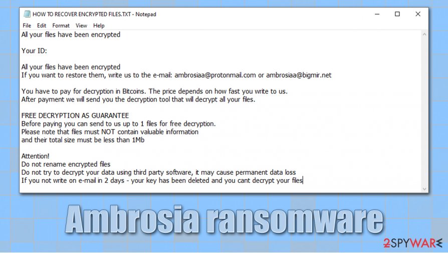 Remove Ambrosia Ransomware Virus Removal Guide Recovery Instructions Included