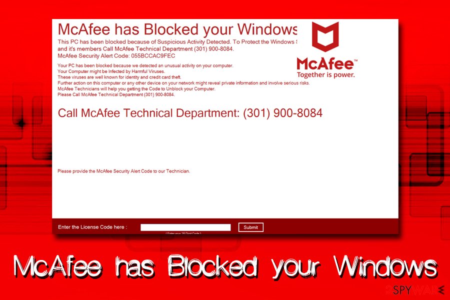 Remove McAfee has Blocked your Windows (Support Scam Virus) - Virus