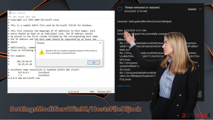 Remove SettingsModifier:Win32/HostsFileHijack (Simple Removal Guide ...